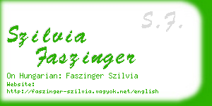 szilvia faszinger business card